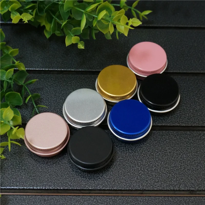 

10g Colourfull Cream Jar Tin Cosmetic Lip Balm Containers Nail DerocationCrafts Pot Refillable Bottle Screw ThreadEmpty Aluminum