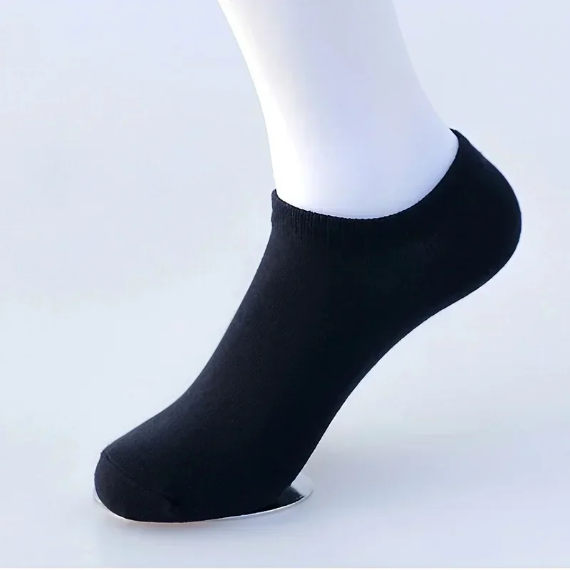5 أزواج من جوارب القارب غير المرئية للرجال، جوارب قطنية مزيلة للعرق وممتصة للعرق