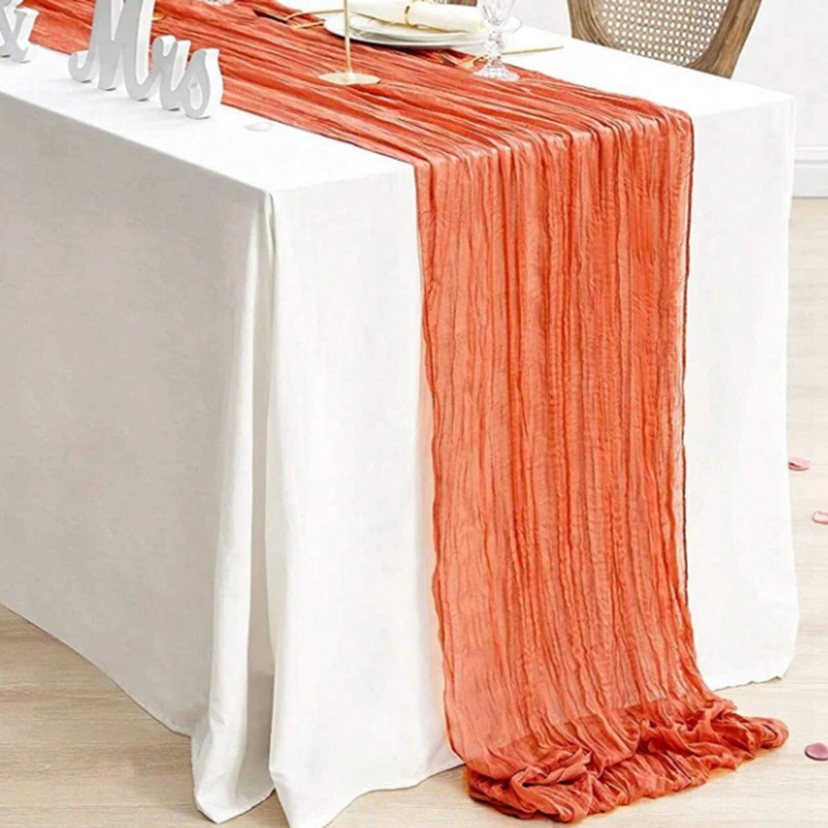 Semi-Sheer Gauze Table Runner Sage Cheesecloth Table Setting Dining  Vintage Wedding Decoration Banquets Arches Retro Boho Decor