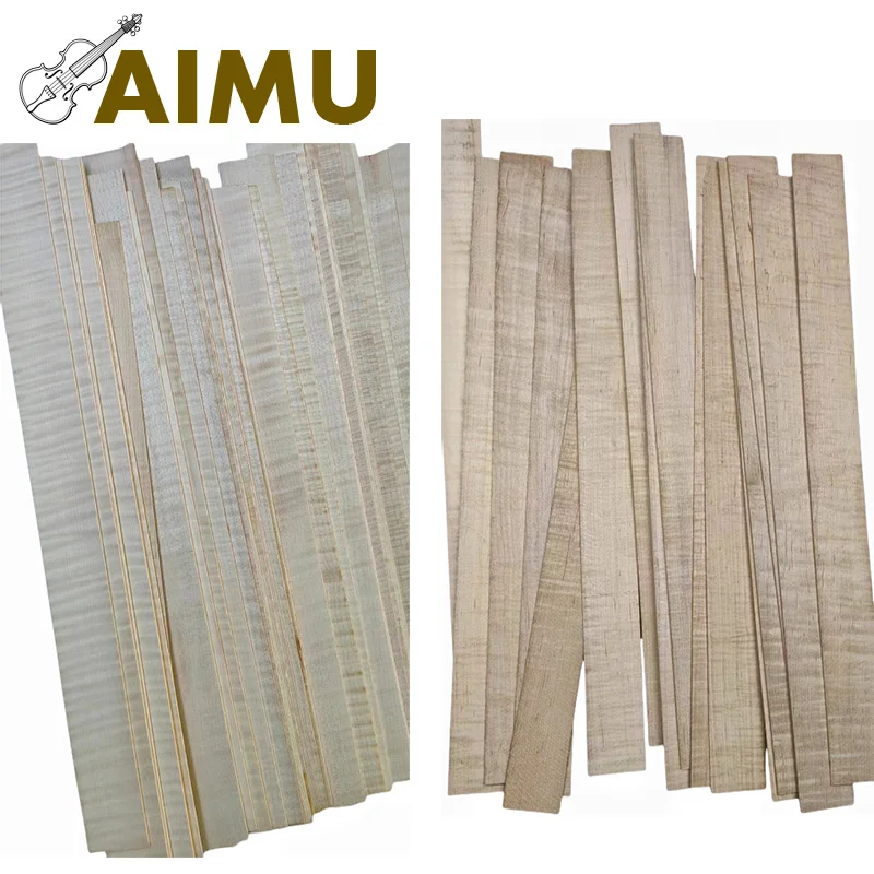 Llamas flameadas para violín, hojas en blanco laterales, madera de Arce, 9 piezas, 400x34x1,5mm