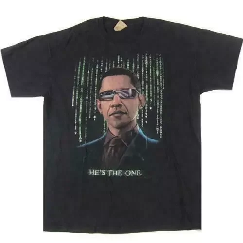 New Barack Obama He's The One Matrix Men's  Cotton  T-Shirt S-5XL Best For Gift.