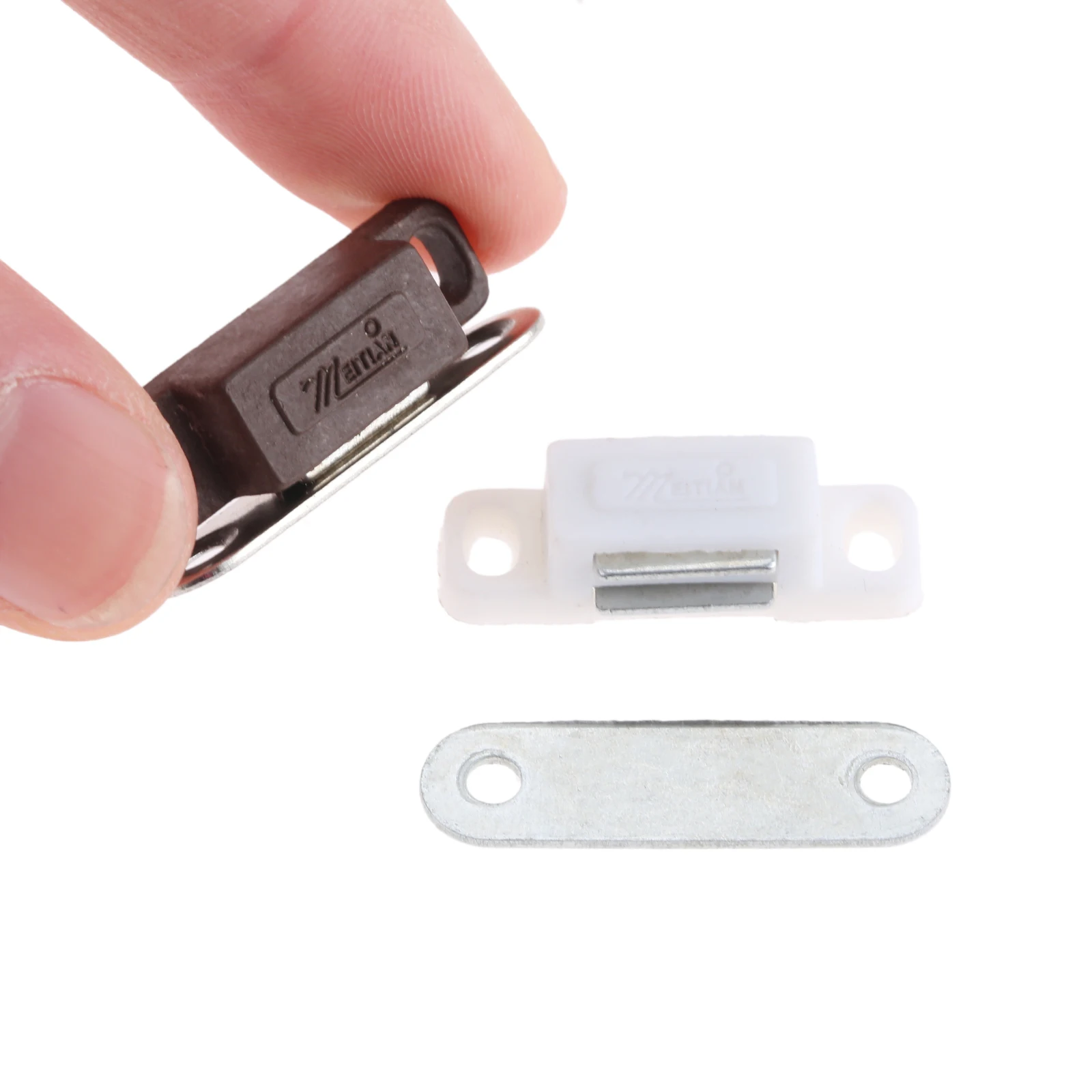 10ks white/brown malý magnetický dveře úlovky kuchyň kredenc šatník skříň závora dopadnout s lodní šroub skříň hardware 27*10mm