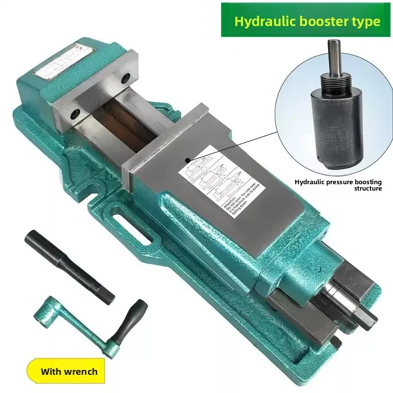 6-inch Concealed Hydraulic Flat Jaw Vise Heavy Duty High Precision Clamp for CNC Milling Drilling Metal Machining Workshop
