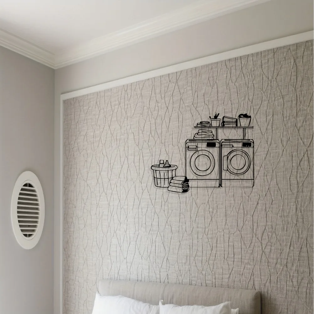 Laundry Room Themed Metal Wall Art Decorative Hanging for Laundry, Pantry & Studio Spaces