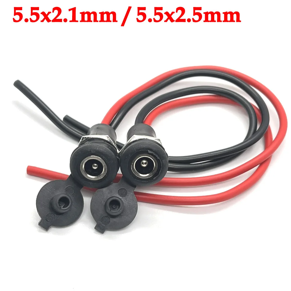 DC 5.5*2.1mm/5.5*2.5mm 5521 5525 Gniazdo zasilania DC Gniazdo wtykowe żeńskie Złącze do montażu panelowego Adapter 5.5mm 2.1mm