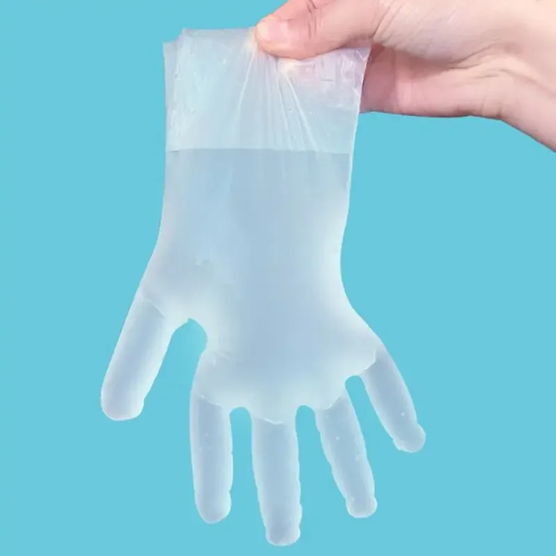 100pcs/box Transparent Plastic Disposable Gloves BBQ Cooking TPE Gloves for Household Bathroom Sanitary Gloves for Cleaning