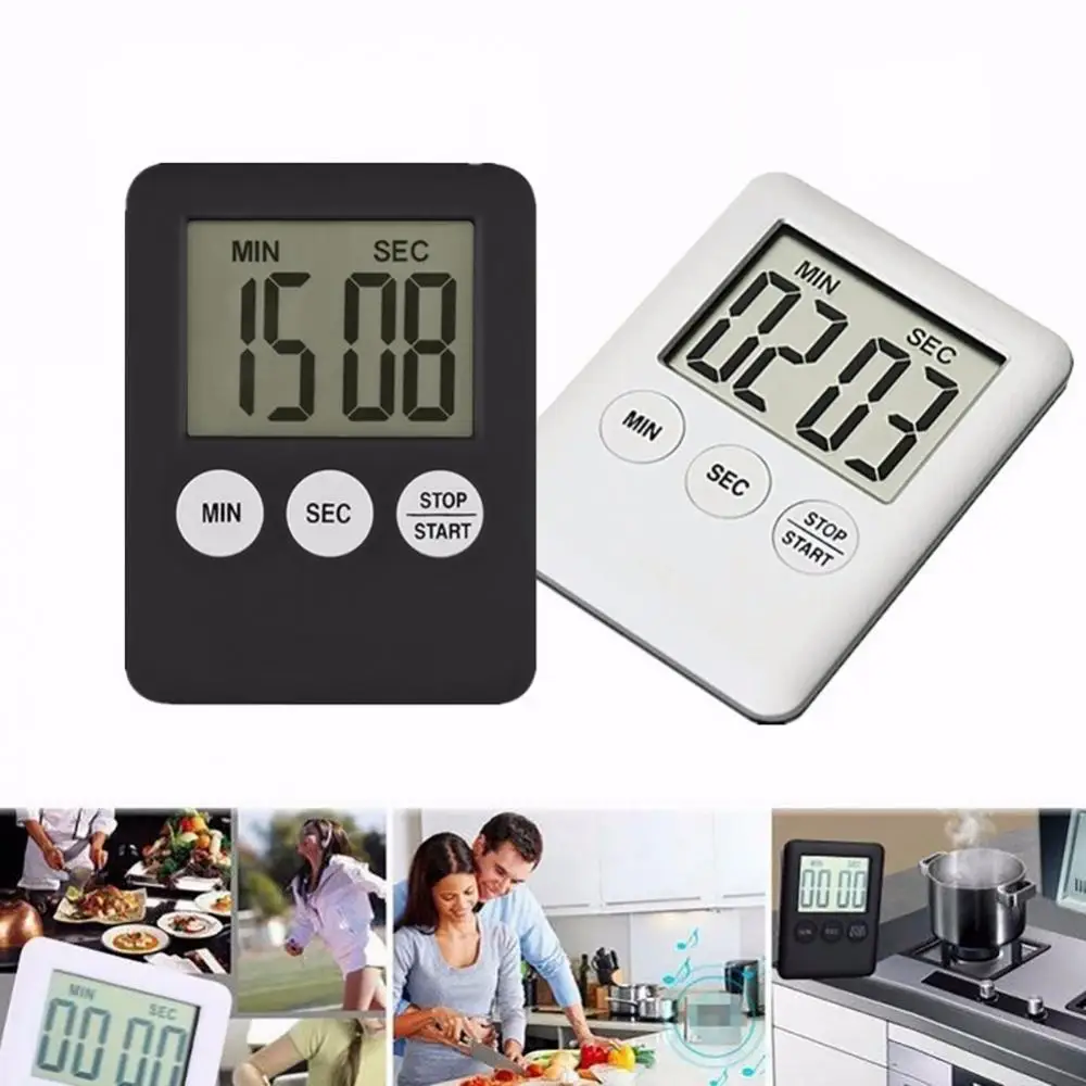 Timer Cooking Countdown Alarm Clock Digital Magnetic Square LCD Kitchen Tools