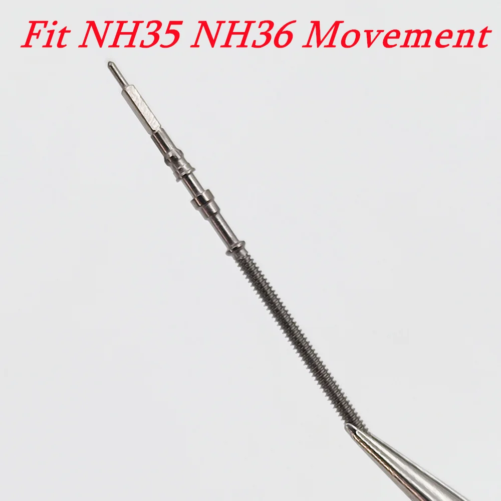 NH35 ساعة الجذعية الفولاذ المقاوم للصدأ قطع الغيار تناسب NH35 NH36 NH38 NH39 تاج التلقائي الميكانيكية ساعة يد تعمل بالحركة اكسسوارات أجزاء