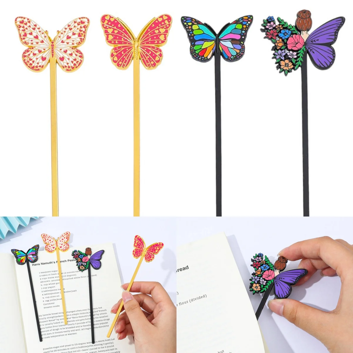 Aesthetic Book Page Clip Butterfly Metal Bookmark Student Reading Book Accessories School Stationery Decorating Books Gifts