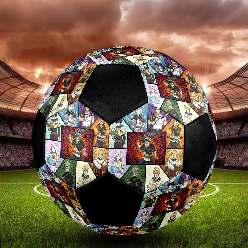 1PC Black Clover Soccer Ball Football Size 5 Training Ball Colorful Team Training Birthday Gift -HE7