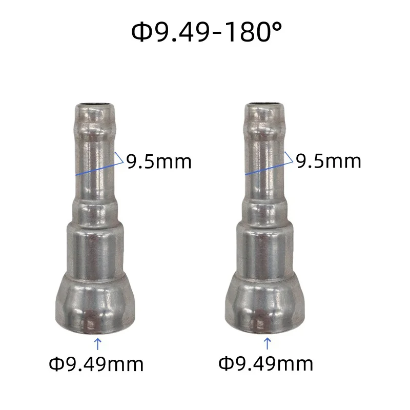 for sae 3/8 9.49mm Metal Fuel Line Straight Quick Connector 180 Degree for Automotive Rubber Hose Inner Diameter 9.5 10mm 2PCS