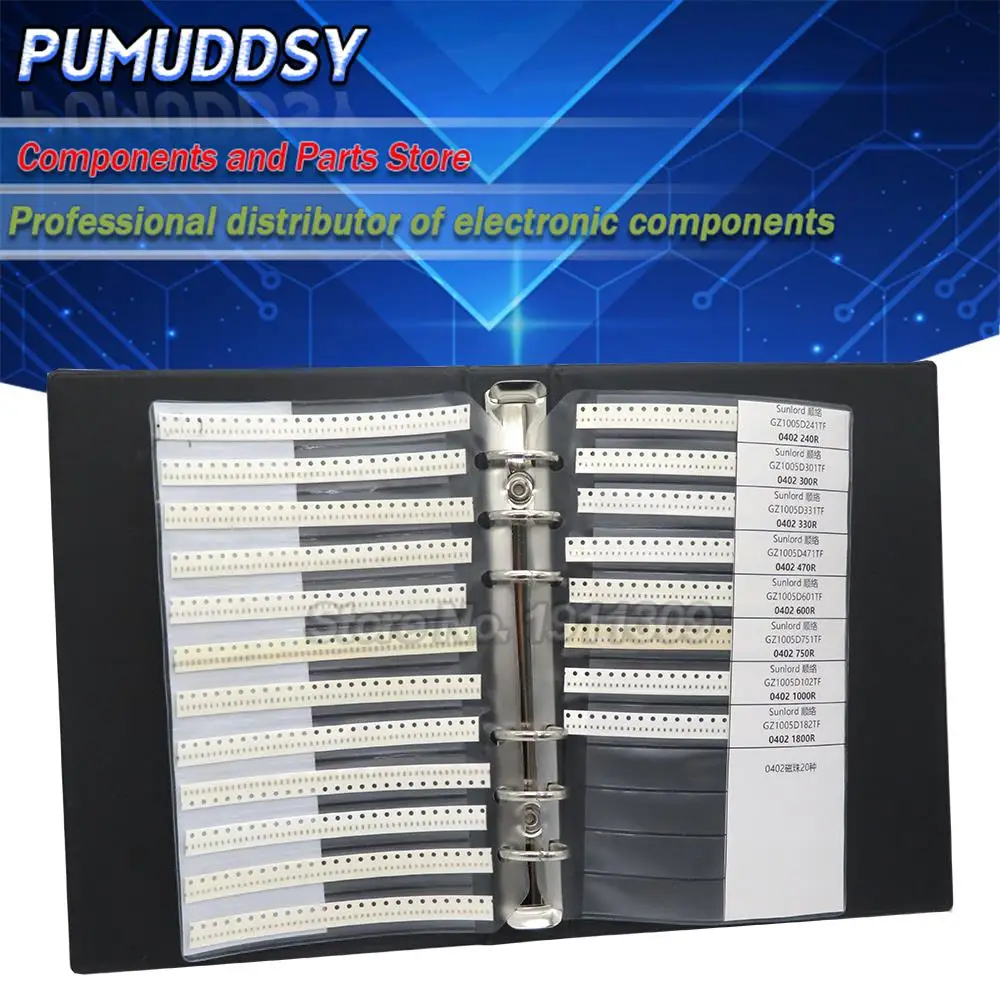 

0402 0603 0805 1206 Книга образцов индуктивности ферритовых бусин SMD магнитный ламинированный лист магнитные бусины индуктивность книга Образец комплекта