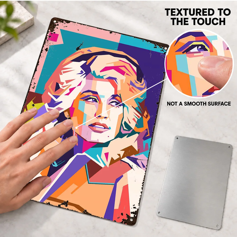 Dolly Parton Printed Poster Customized Aluminum Metal Sign Geometric Illustration Wall Art For Living Room Music Enthusiast Gift