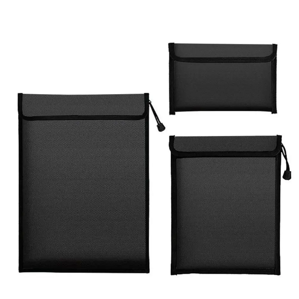Waterproof Fireproof Document Bag S/M/L Zipper Closure Fireproof Shielding Folder Heat-resistant Signal Blocker
