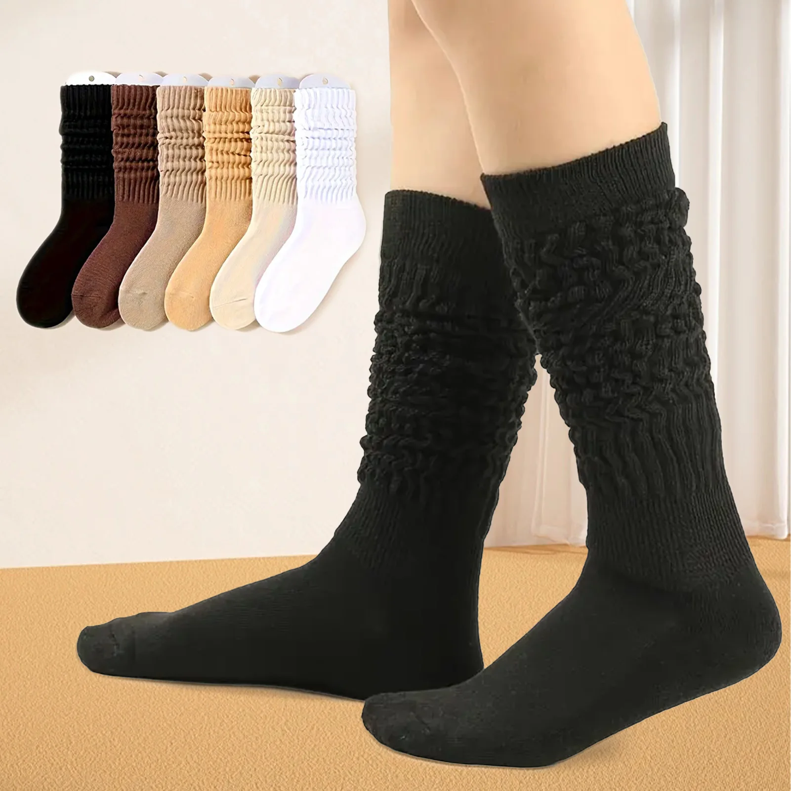 Cotton Knit Warm Calf Socks Skin-friendly Cotton Winter Leg Warmer Socks Gift for Woman Girlfriend Lovers