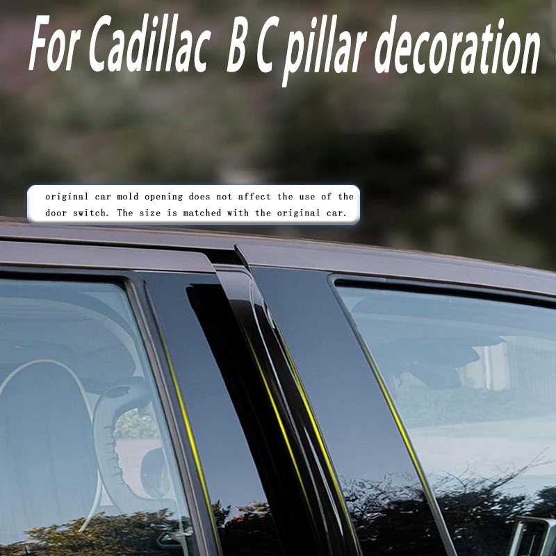 

For Cadillac Deville/DTS 00-11 6pcs Car B C Pillar Middle Central Column PC Window Trim Decoration Protection Stickers