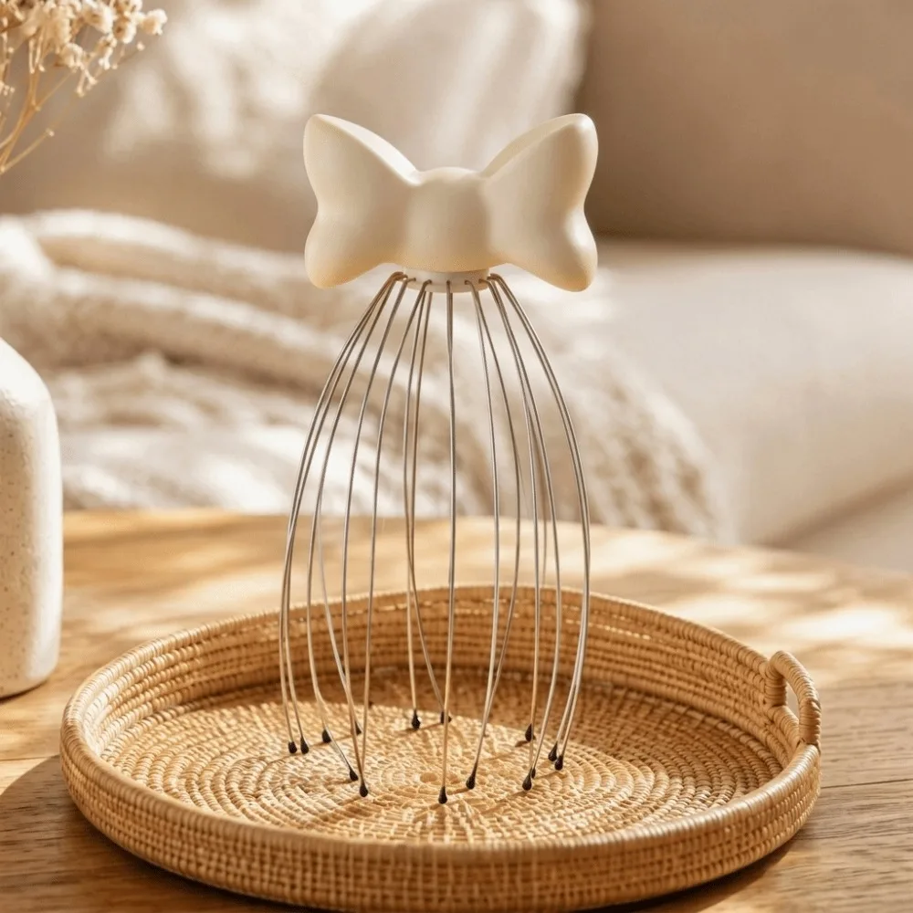Portable Bow Octopus Head Massager Manual Massage Imitates Kneading Soul Extraction Massager Handle Grip Ergonomic