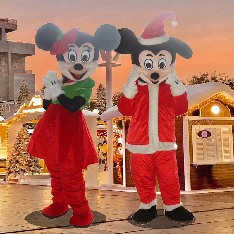 Boże narodzenie Minnie Mickey Mouse kostium maskotka Disney Cartoon garnitury Cosplay reklama przebranie Christmas Party wykonaj rekwizyty