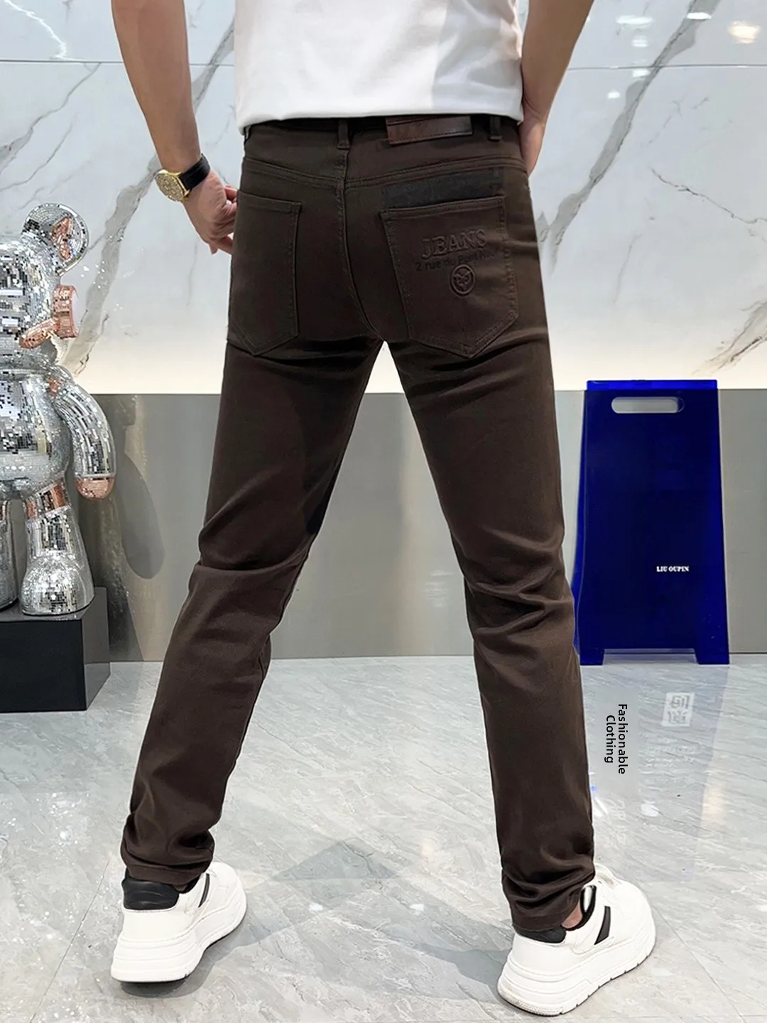 

Fall 2025 Men's Slim Fit Straight Leg Jeans Pure Color Commute Versatile Casual Breathable Comfortable Soft Durable Jeans