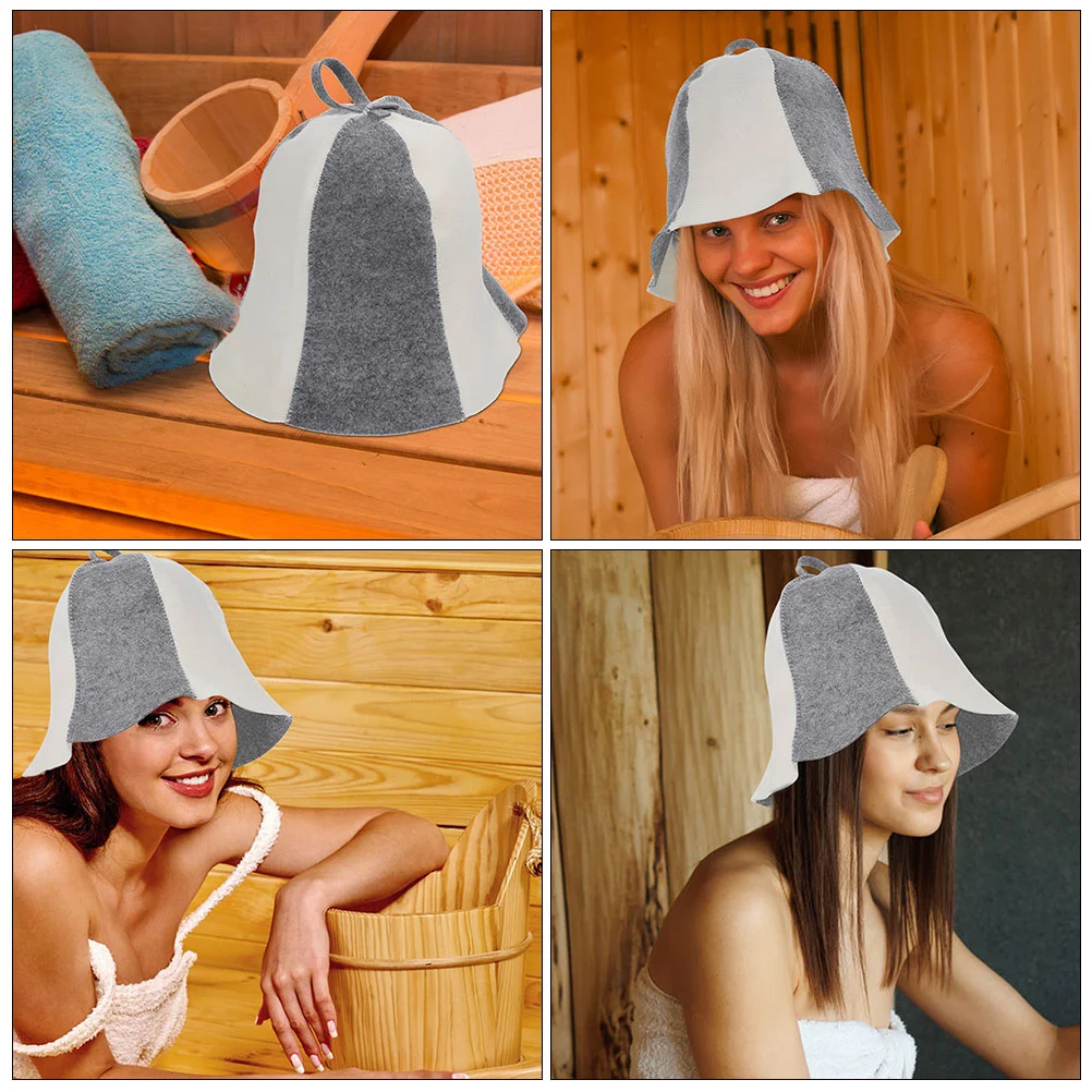 3 pcs Felt Sauna Hats Thick Sauna Hats Protective Sauna Hats Comfortable Sauna Caps