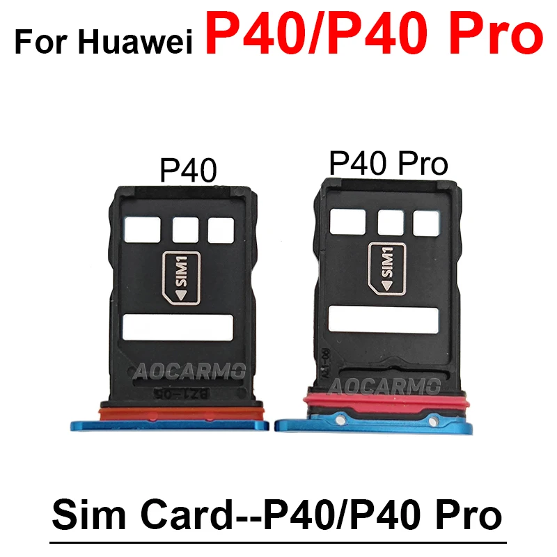 For Huawei P4 Pro P40Pro Black Blue White Gold SIM Card Tray Slot Holder Replacement Parts