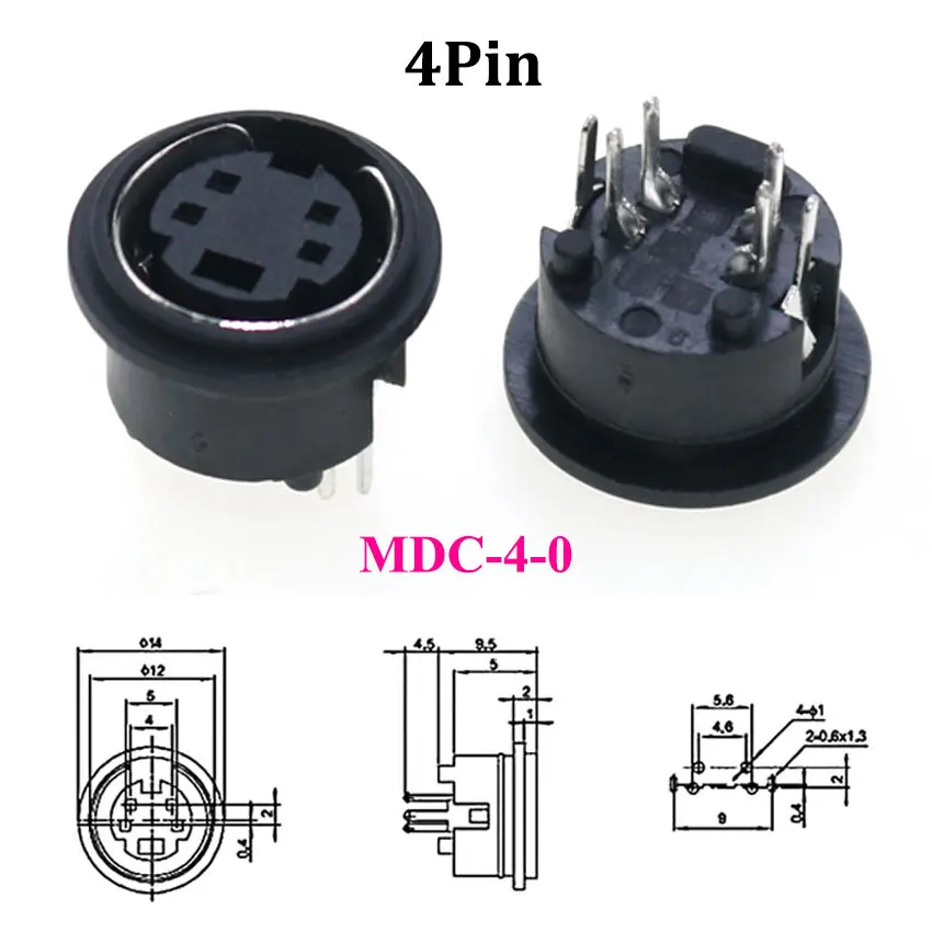 1 stücke S Terminal Audio Video Din Buchse Stecker S-video PCB Mount 3/4/5/6/8/9Pin Silber Ton PS2 Rund DIN Micro Jack – Detail 2