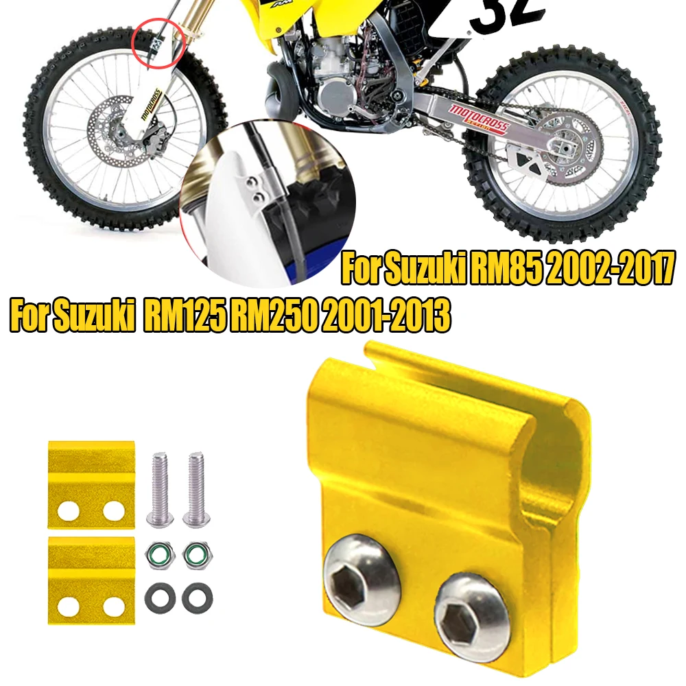 Abrazadera de línea de freno CNC para motocicleta, clip de sujeción de manguera de freno delantero para Suzuki RM85 2002-2017 RM125 RM250 2001-2013 RM 85 125 250