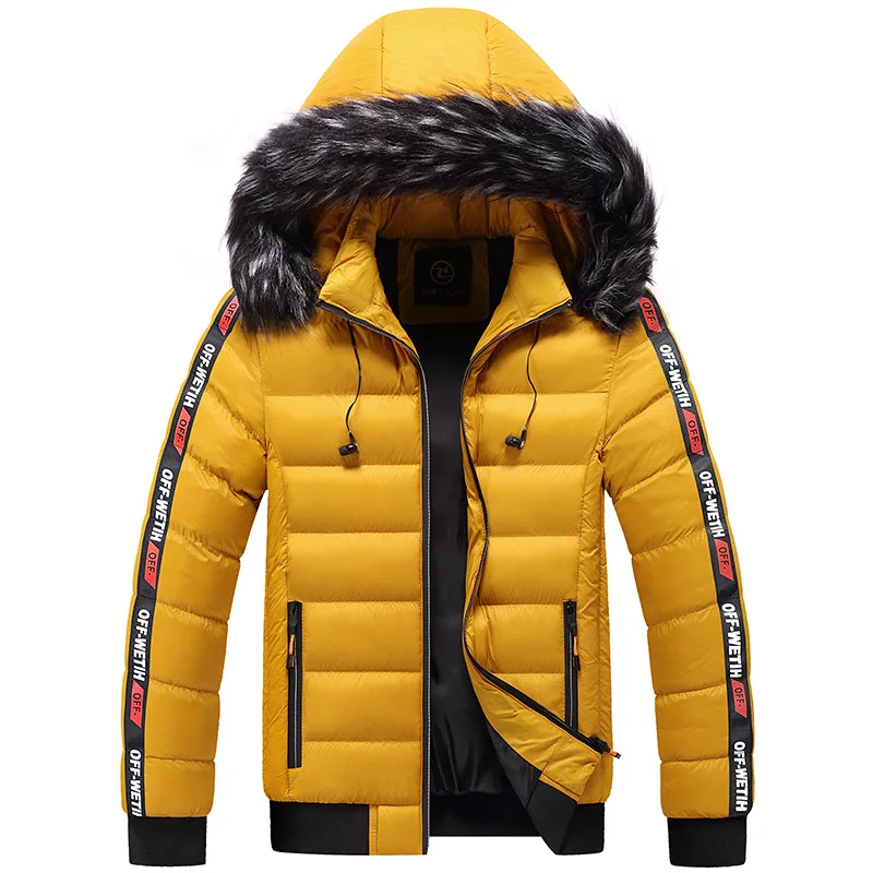 Winter New Men Thick Warm Waterproof Parkas Men Fashion Hooded Fur Collar Casual Windproof Jacket Detachable Hat Jacket Coat Man