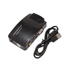 AV to VGA Adapter RCA VGA Converter PC Composite Converter Switch Box