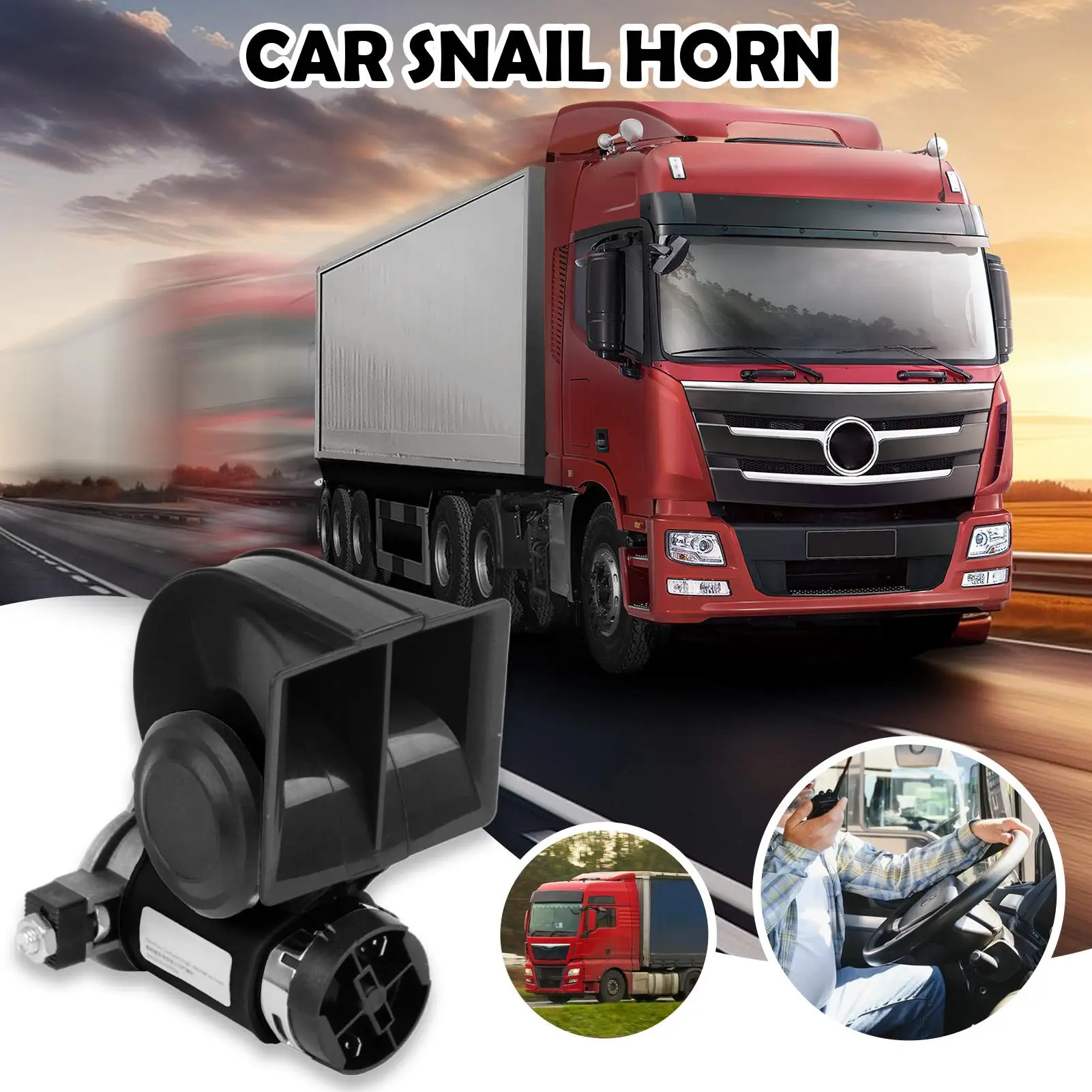 Klakson Mobil Kendaraan Klakson Udara Listrik 12V/24V Peringatan Udara Listrik Keras untuk Kendaraan Mobil Penumpang Skuter Sepeda Motor