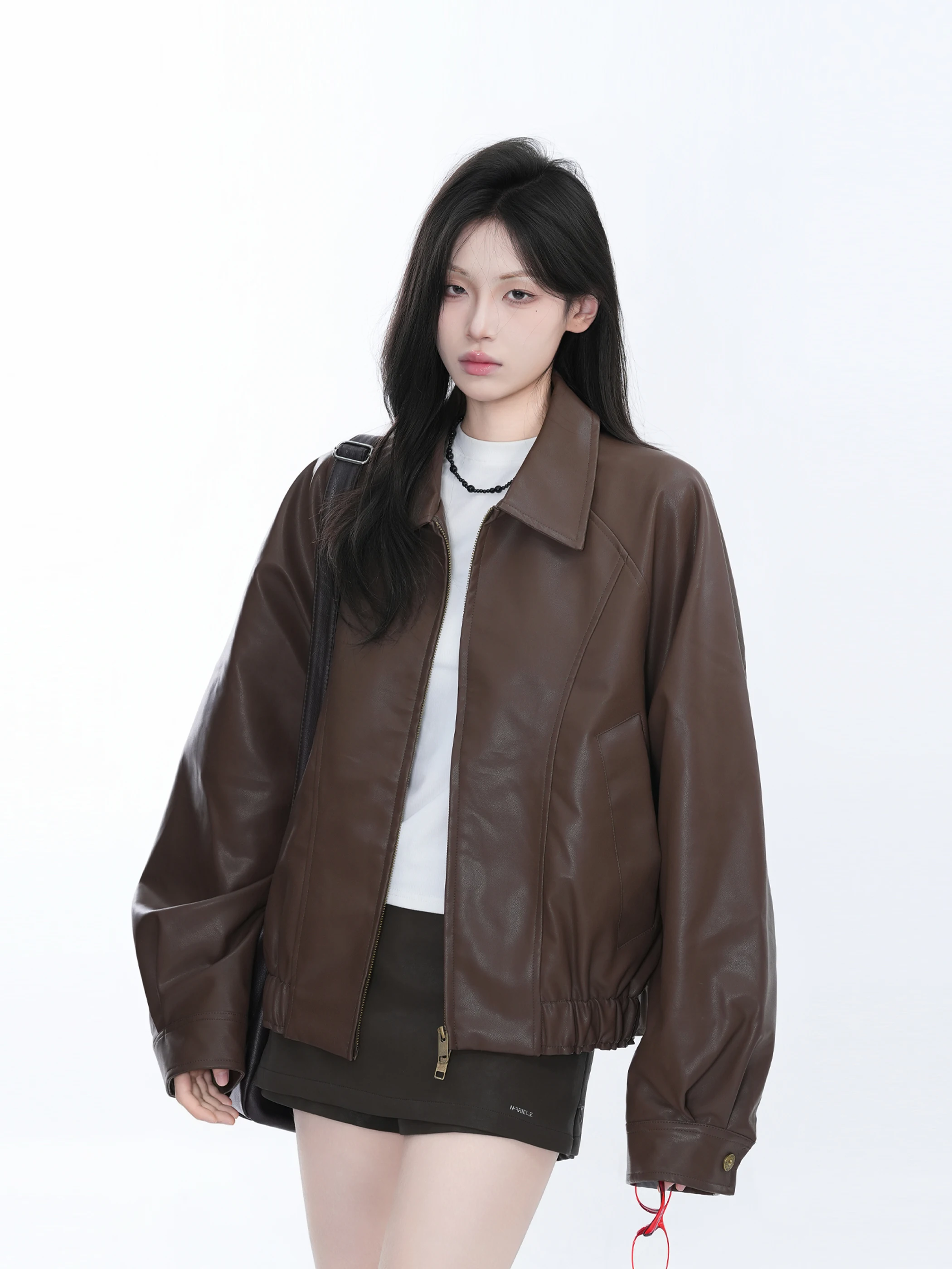 

Свободные женские байкерские туфли из искусственной кожи Jaet, осенний бренд Zuo Ci San Kon, оригинальный дизайн, длинная застежка-молния