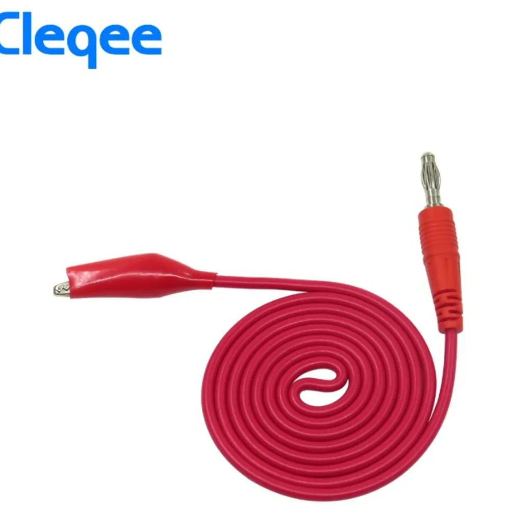 2 قطعة Cleqee P1038 1 مجموعة مزدوجة غرزة التمساح اختبار الرصاص كليب إلى التحقيق كابل ل multimeter