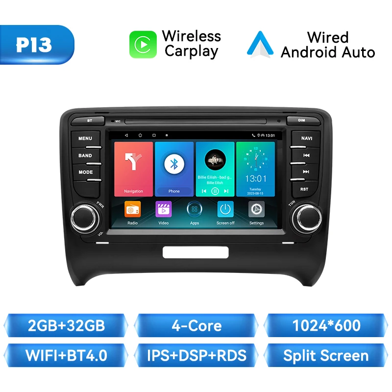 Draadloze Carplay Autoradio Speler Voor AUDI TT MK2 8J 2006 2007 2008 2009 2010 2011 2012 navigatie Bose DSP 4G Wifi Multimedia