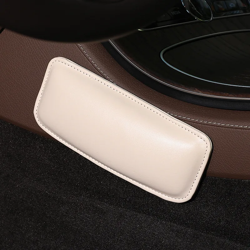 Universal Leather Car Knee Cushion Knee Pad For Car Interior Pillow Comfortable Memory Foam Truck Thigh Support Car Accessories