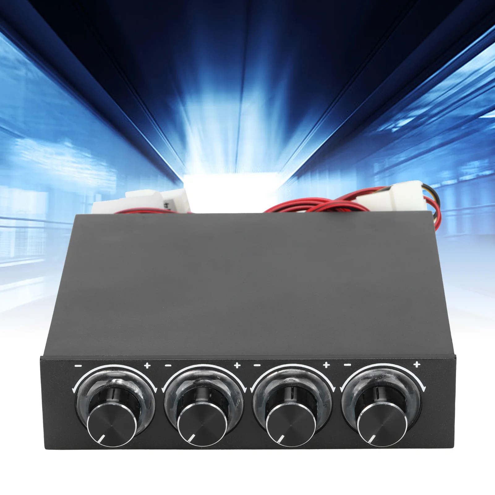 冷却ファンコントローラー 人間化されたノイズ低減 多機能 PWM スピードコントローラー 5V-12V 多機能ファンコントローラー