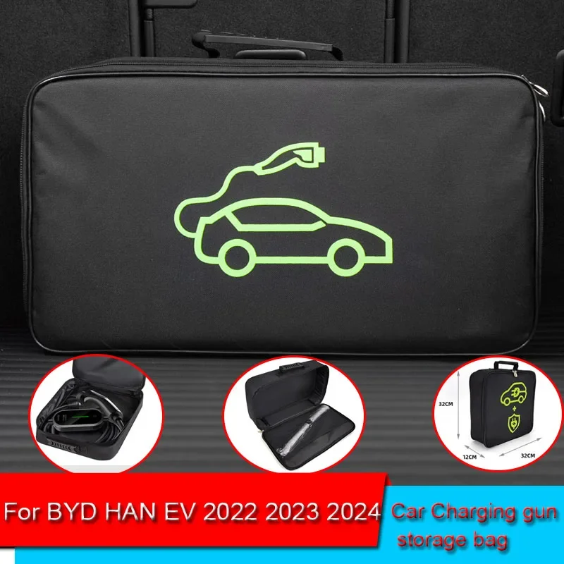 

EV Car Portable Charging Cable Storage Carry Bag For BYD HAN EV YUAN UP Sealion Waterproof Retardant Trunk Storage Box Accessory