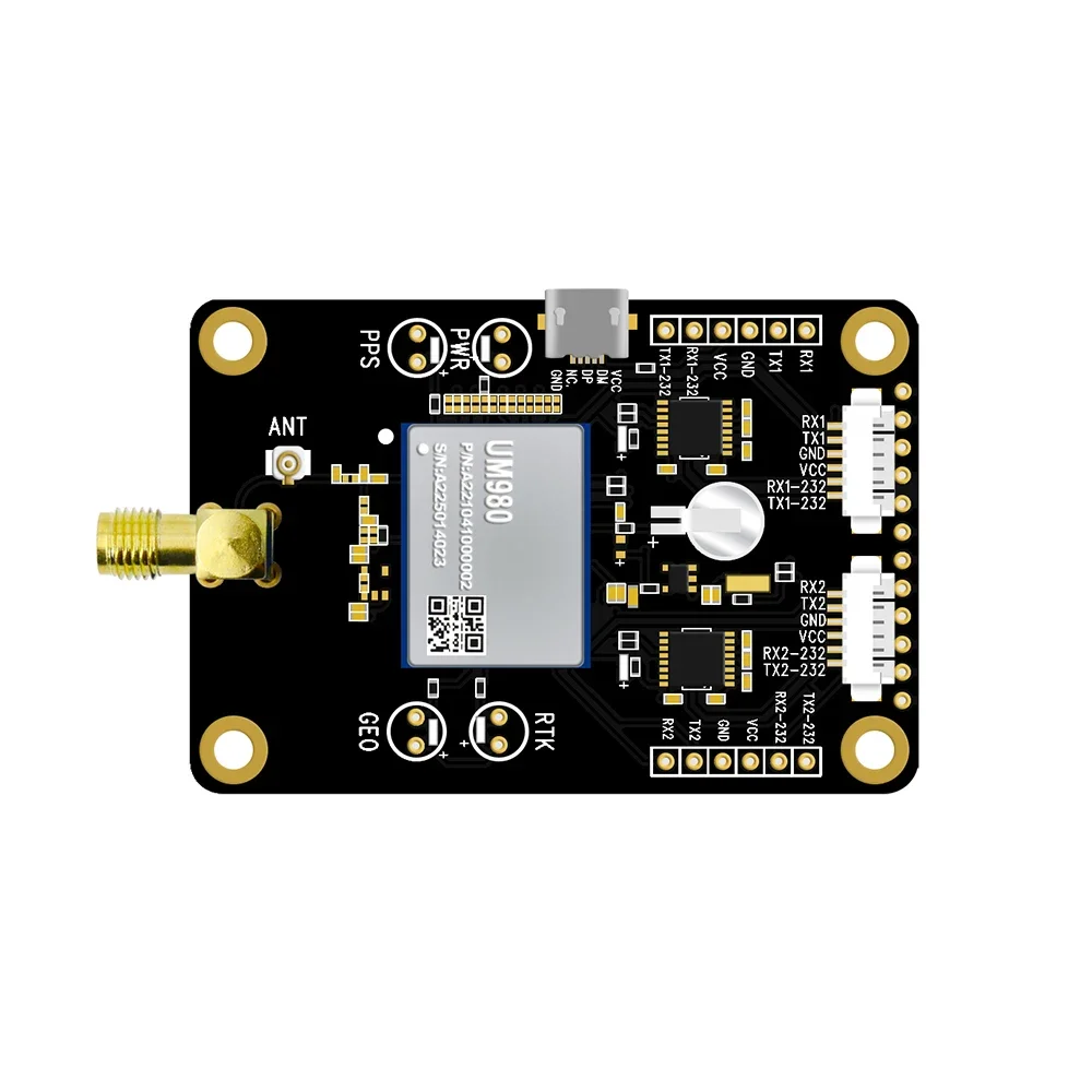 Beitian المدمج في UM980 BDS GPS GLONASS Galileo L1L2L5 قاعدة عالية الدقة روفر CORS GIS تحديد المواقع RTK GNSS وحدة BT-980G2