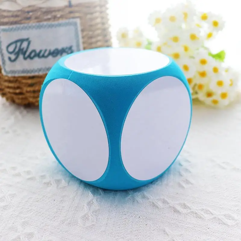 4x4Inch Wipe Off Cube Repeatable Writing Dry Erase Block for Math Practice Educational White Board Dice Set