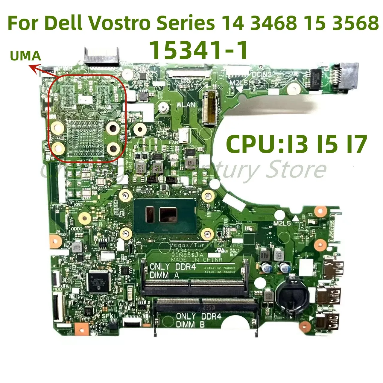 

15341-1 is applicable For DELL 14 3468 15 3568 notebook computer motherboard with I3 I5 I7 CPU 100% test OK shipment