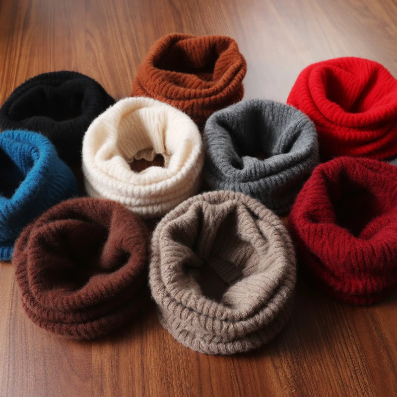 

Autumn And Winter Cashmere Padded Warm Neck Scarf Knitted By Female Wool Yarn Joker Male Neck Protector