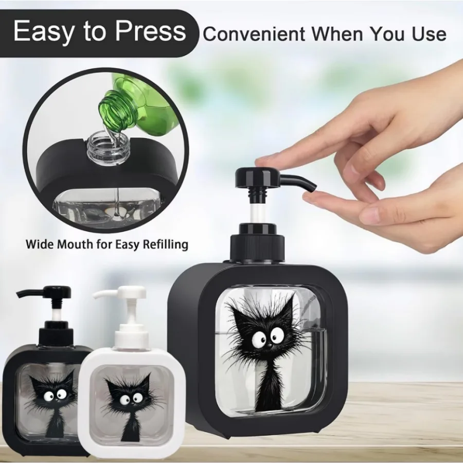 500ml Halloween Travel Soap Dispenser Refillable Pump Bottle Transparent Hole Empty Pump for Shampoo Dish Soap Shower Laundry