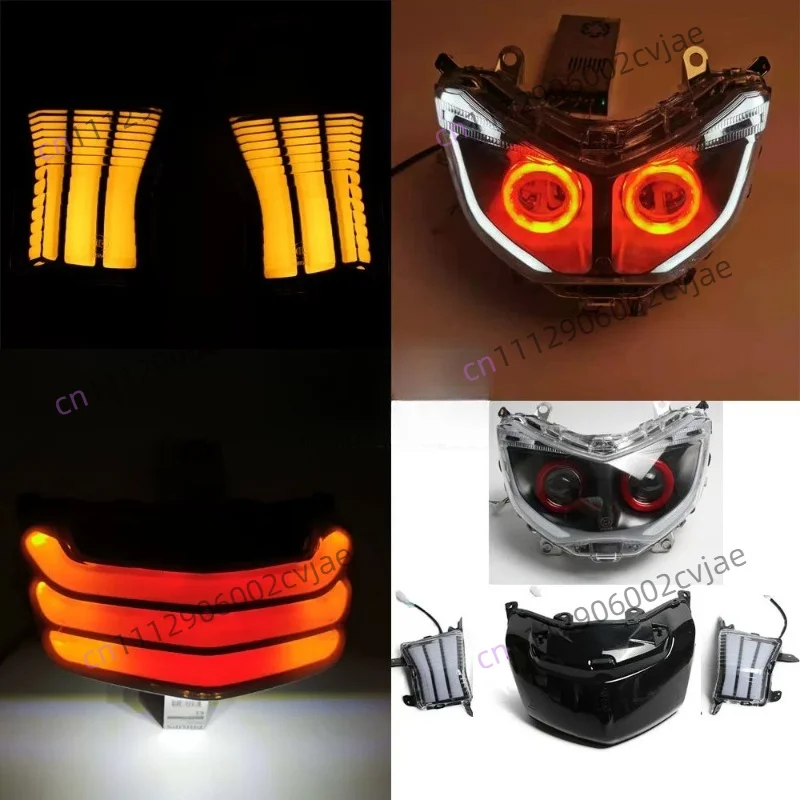Suitable for Yamaha NMAX155 modified LED headlights new devil eye warrior 150 headlights turn signal tail lights