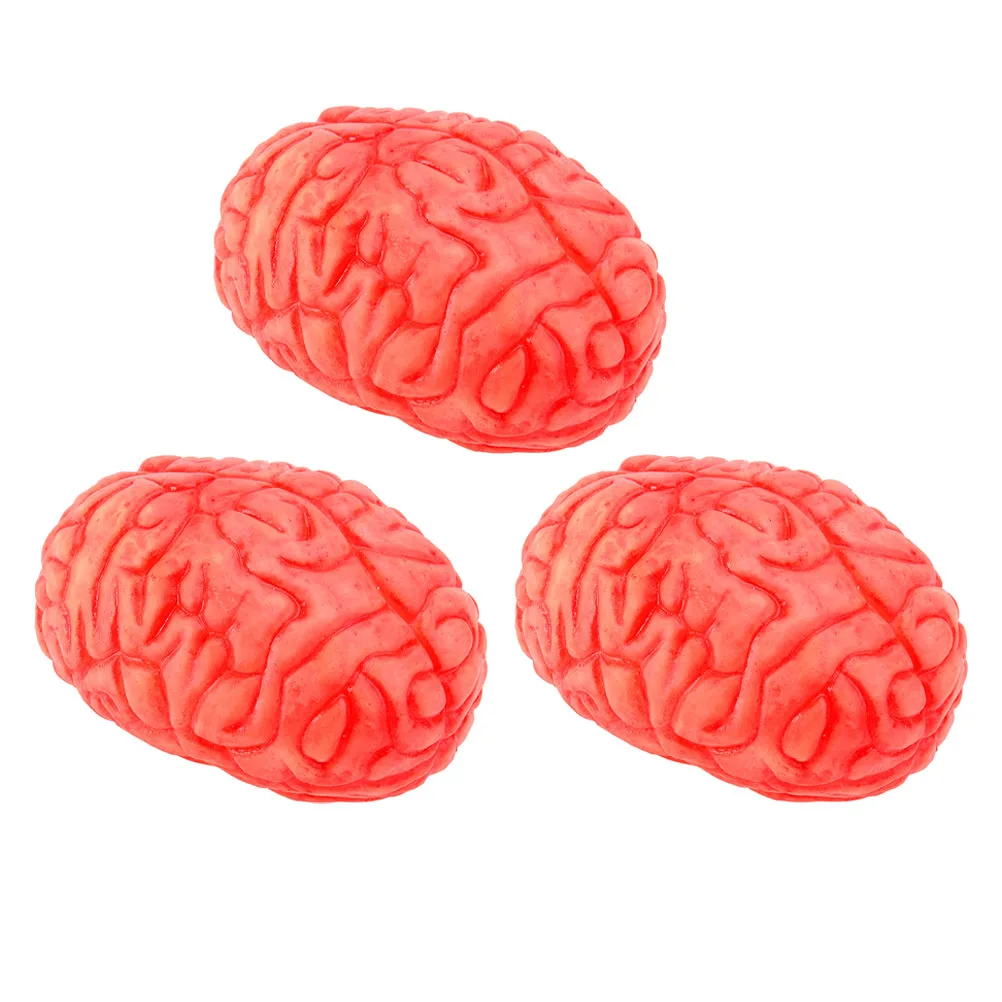 3 Stuks Vinyl Menselijke Hersenen Realistische Halloween Decoratie Scary Fake Brain Prop Spookhuis Menselijke Hersenen Party Accessoires