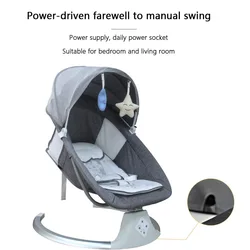 IMBABY Baby Rocking Chair Smart Baby Bassinet Electric Swing for Children Adjustable Chaise Longue for Baby Cradle with Music