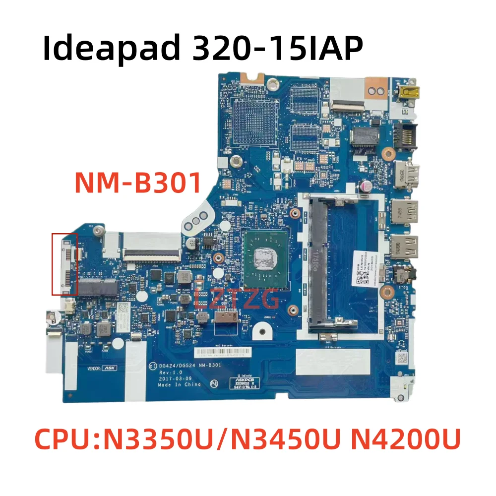 

NM-B301 для Lenovo ideapad 320-15IAP, материнская плата для ноутбука с N3350U/3450U N4200U UMA/GPU 2G 5B20P20644 100% протестировано, ОК
