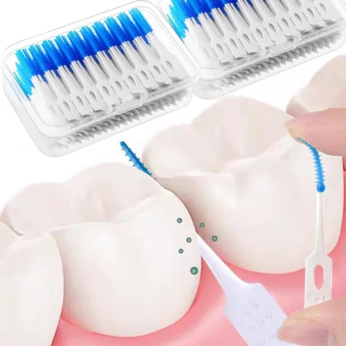 20/500 Uds cepillo Interdental desechable palillos de dientes entre los dientes cepillos de higiene bucal herramientas de limpieza de dientes para el cuidado de la salud