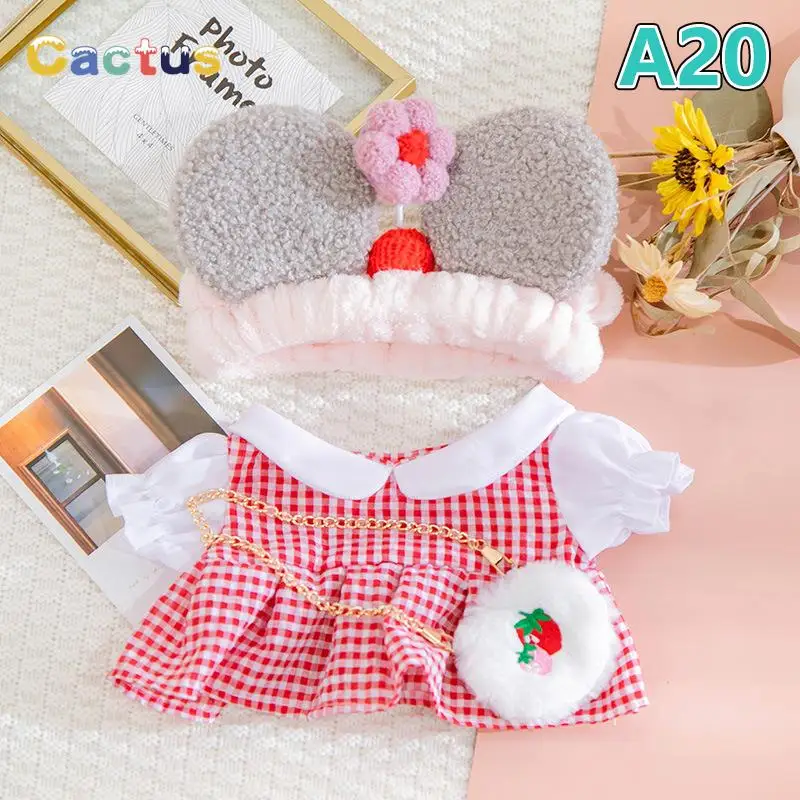 Clothes for 30cm LaLafanfan Cafe Duck Dog Clothes Plush Toys Cartoon Stuffed Dolls Accessories Clothing Hair Band Kids Gift