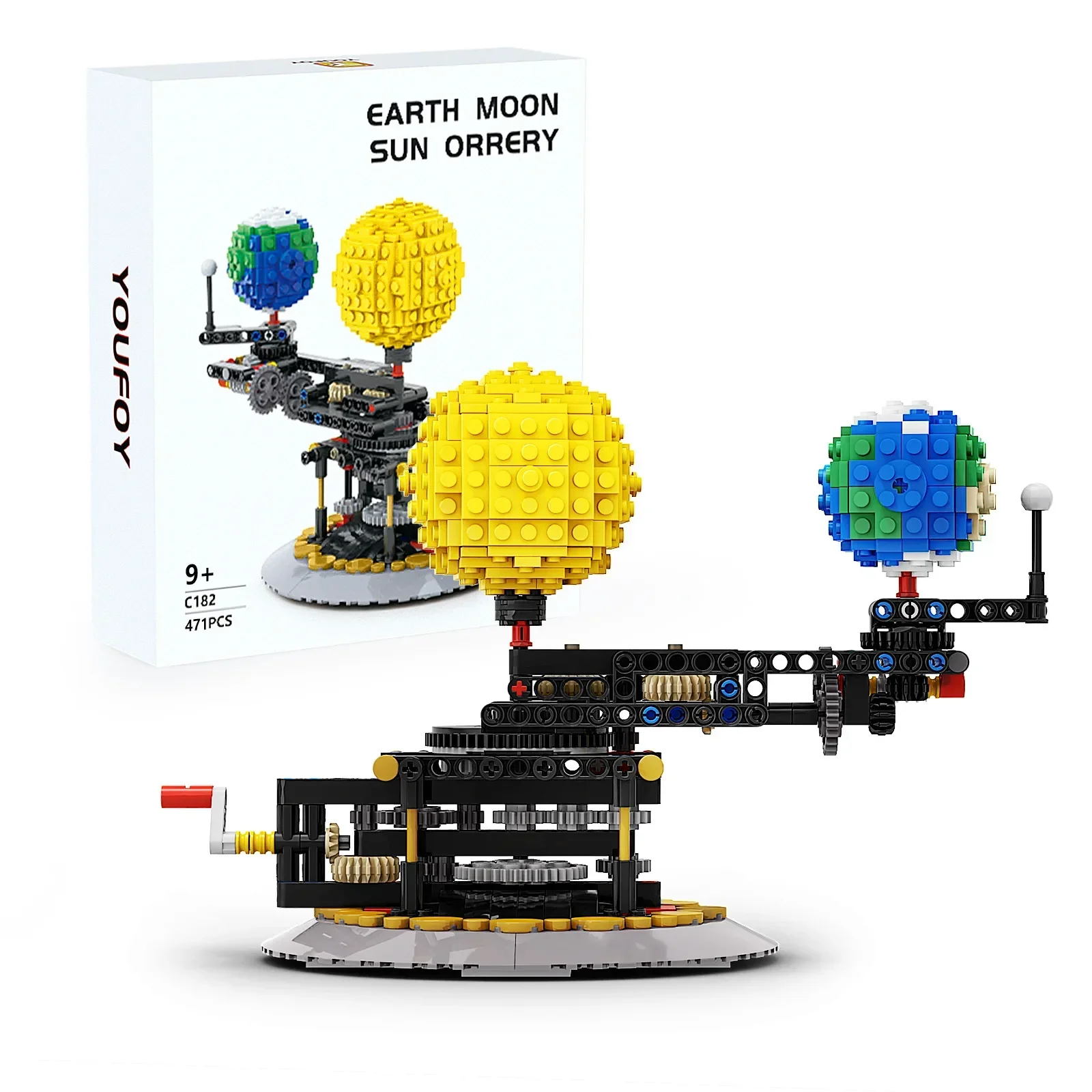 IDEA Series Kid Experiment Solar System Earth and Solar Rotation Building Blocks MOC Gift Box Set Assembly Model Puzzle Toy Gift