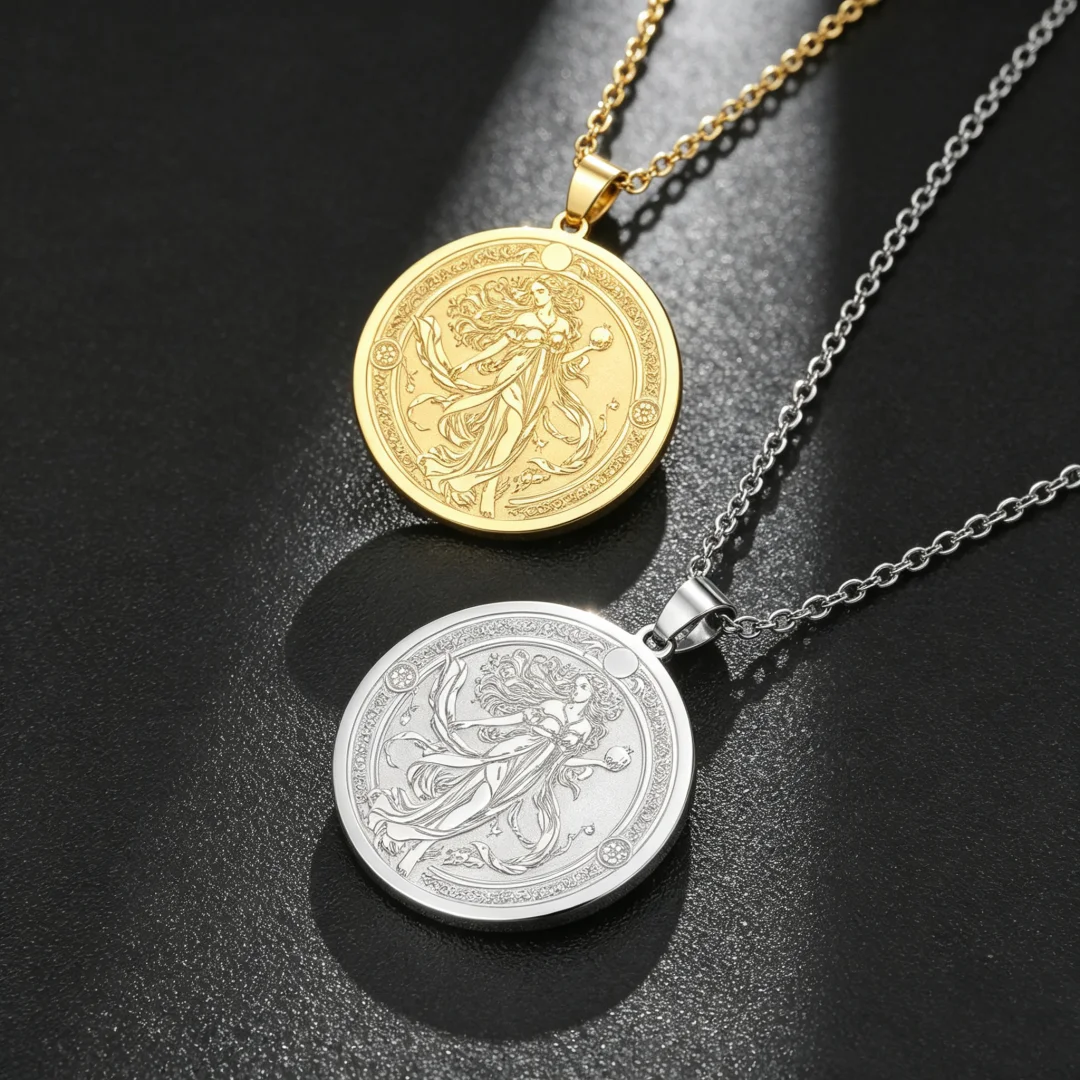 Vintage Persephone Pomegranate Necklace Greek Mythology Goddess Of Spring Underworld Pendant Necklace Women Power Amulet Jewelry