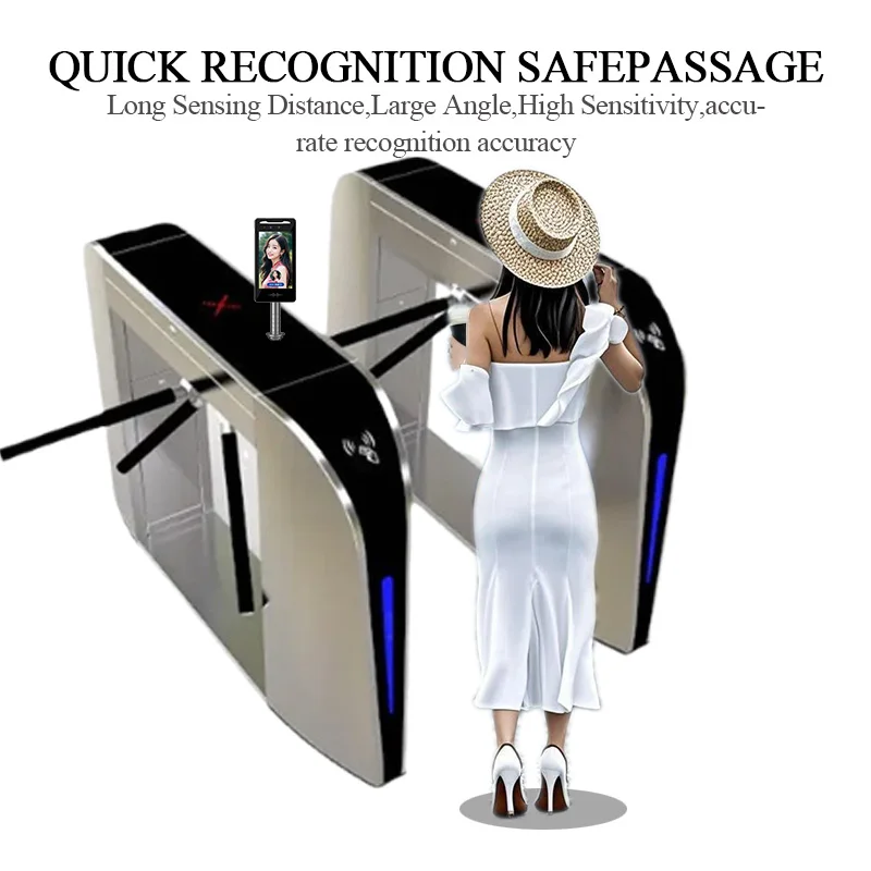 Picture 5: Swing Barrier Access Control Gates Semi-Automatic Turnstile Solenoid Electromagnet Card Swipe Entrance Machine Flap Barrier